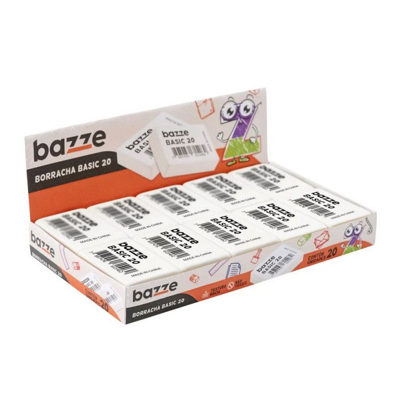BORRACHA BRANCA BASIC 20 BAZZE - REF. 614410 - CAIXA COM 20 UNIDADES